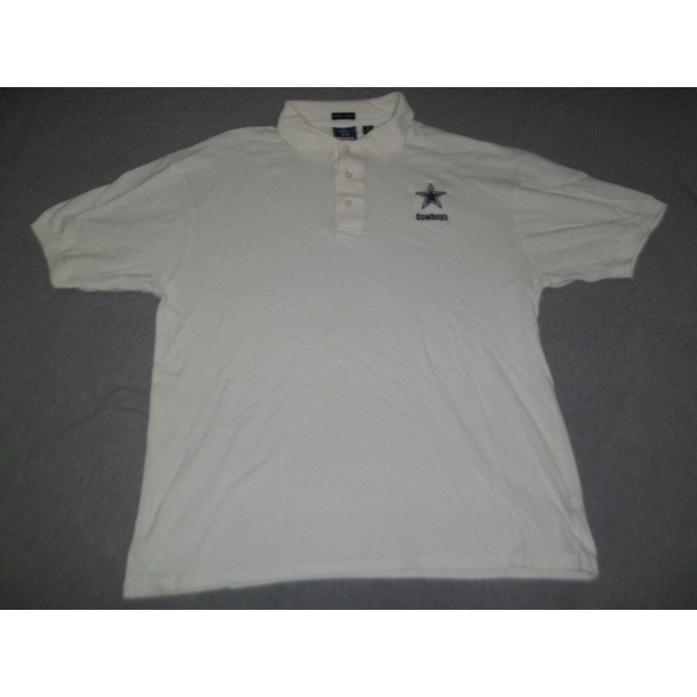 Dallas Cowboys Mens XL White Polo Shirt NFL Football Short Sleeve Sportswear Top